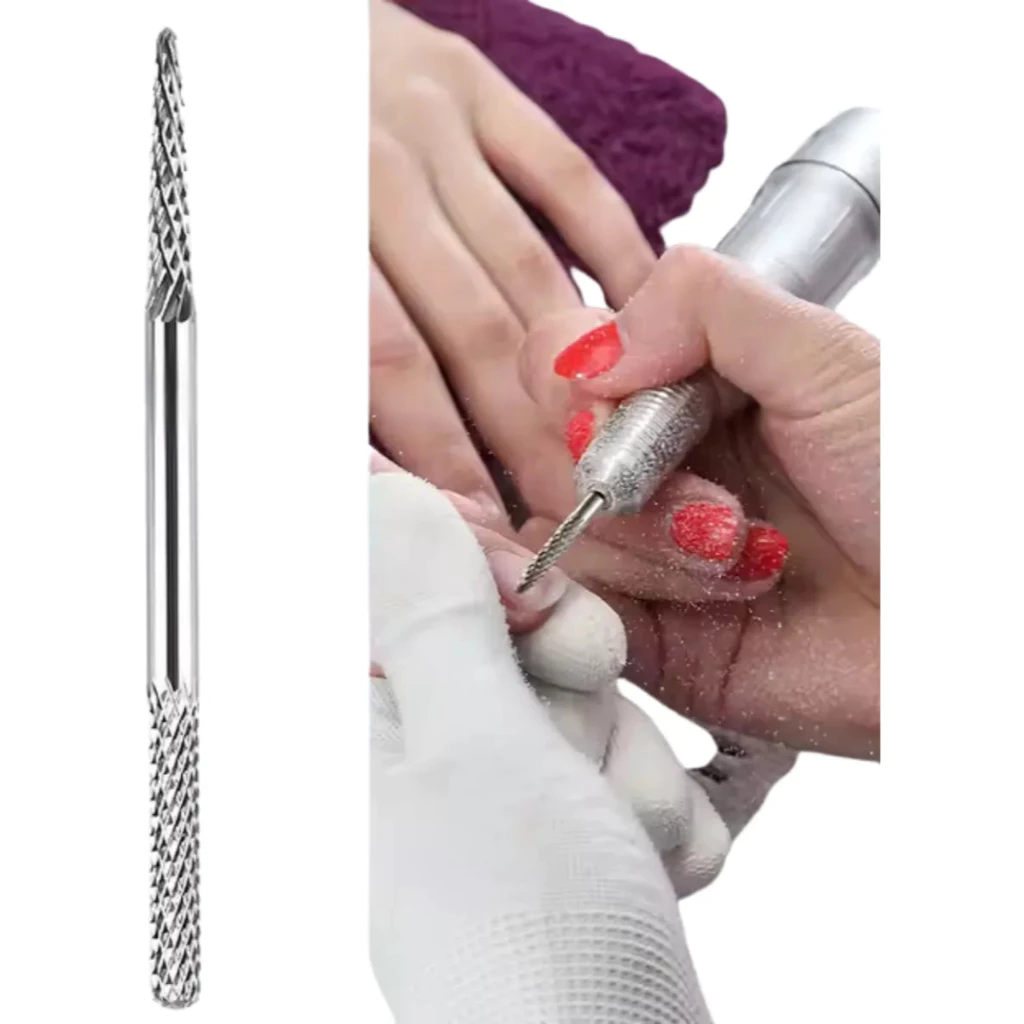 Broca Tungstênio Fina Unhas De Gel Acabamento Cutícula – Brocas de Pregos Multi Funcional com Aço Tungstênio